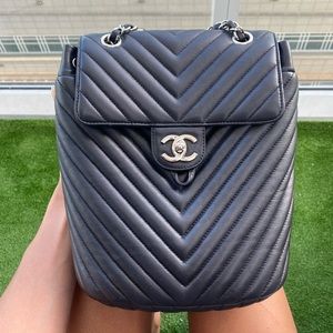 Chanel Calfskin Chevron quilted urban spirit backpack